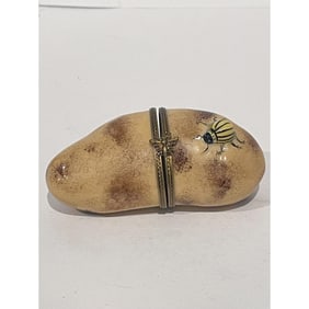 Limoges France Keepsake Box, Potato with Colorado Beetle