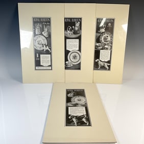 4pc Vintage Royal Doulton Black & White Advertising Prints
