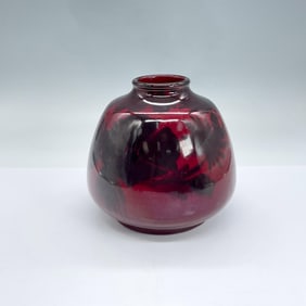 Red and Black Pottery Vase, Flowers