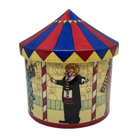 Dennis Chinaworks by Sally Tuffin Jar, Circus Tent, Signed