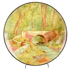Large Doulton Lambeth Faience Wall Charger Florence E. Lewis