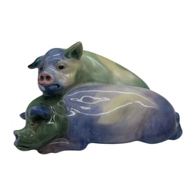Royal Doulton Experimental Glaze Figurine, Pigs Snoozing