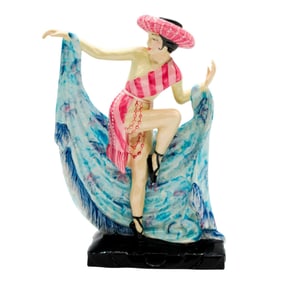 Kevin Francis Ceramic Art Deco Figurine, Mexican Dancer