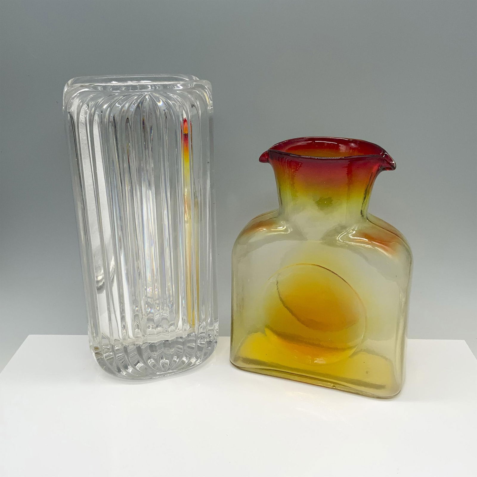 Pair of Decorative Transparent Glass Vases (1 of 3)