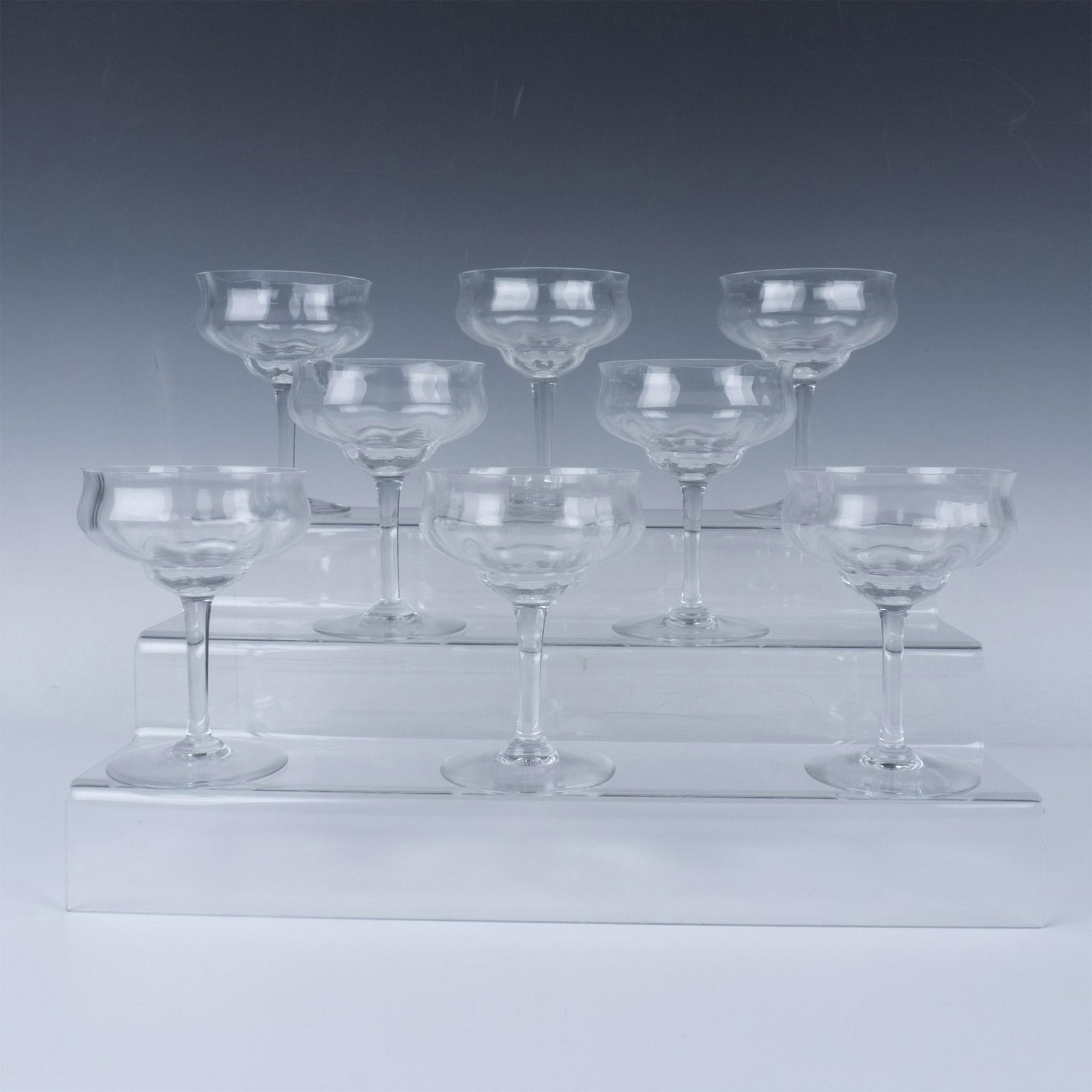 8pc Baccarat Crystal Capri Optic Sherbet Glasses (1 of 5)
