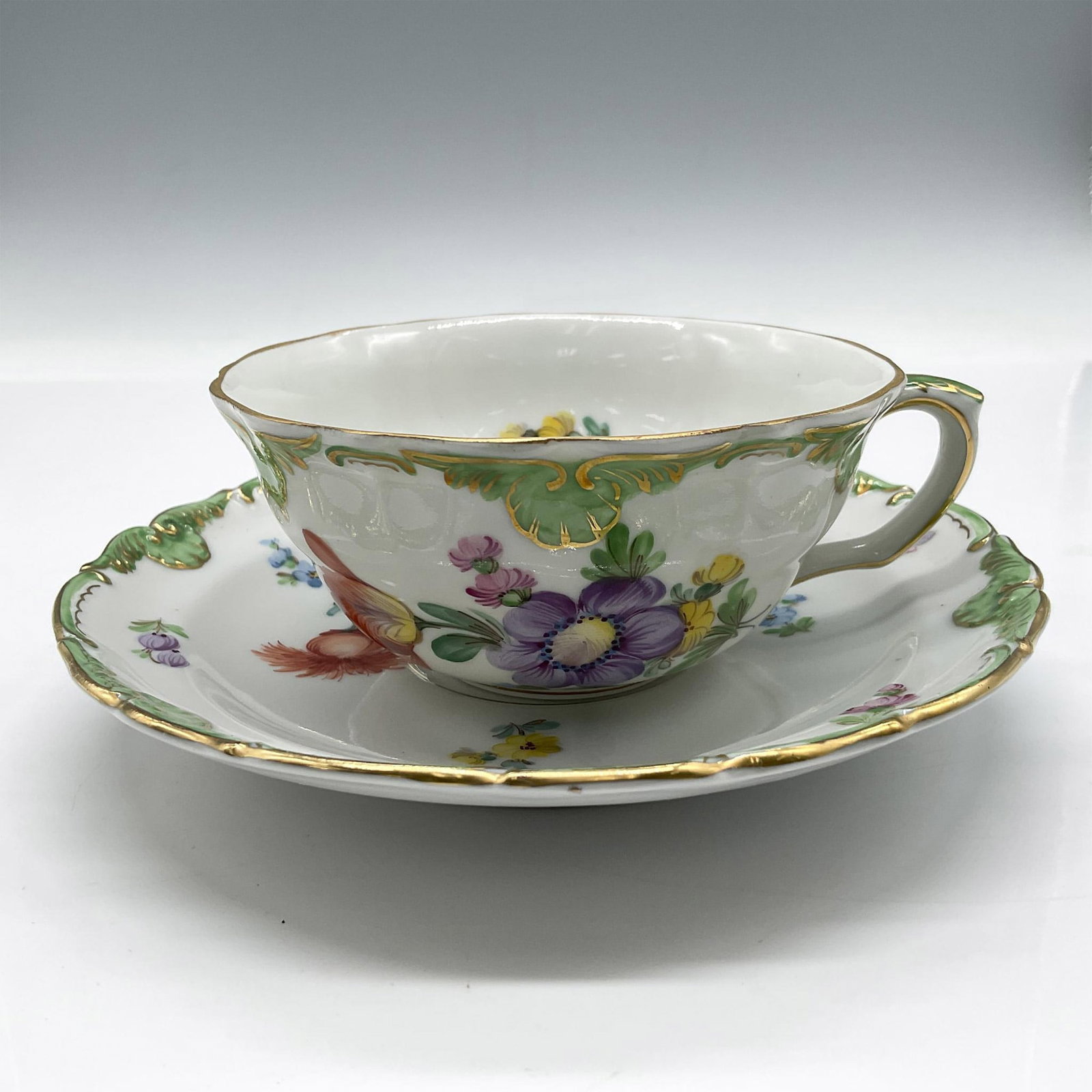 2pc Dresden Porcelain Cup & Saucer Set, Queen Victoria (1 of 3)