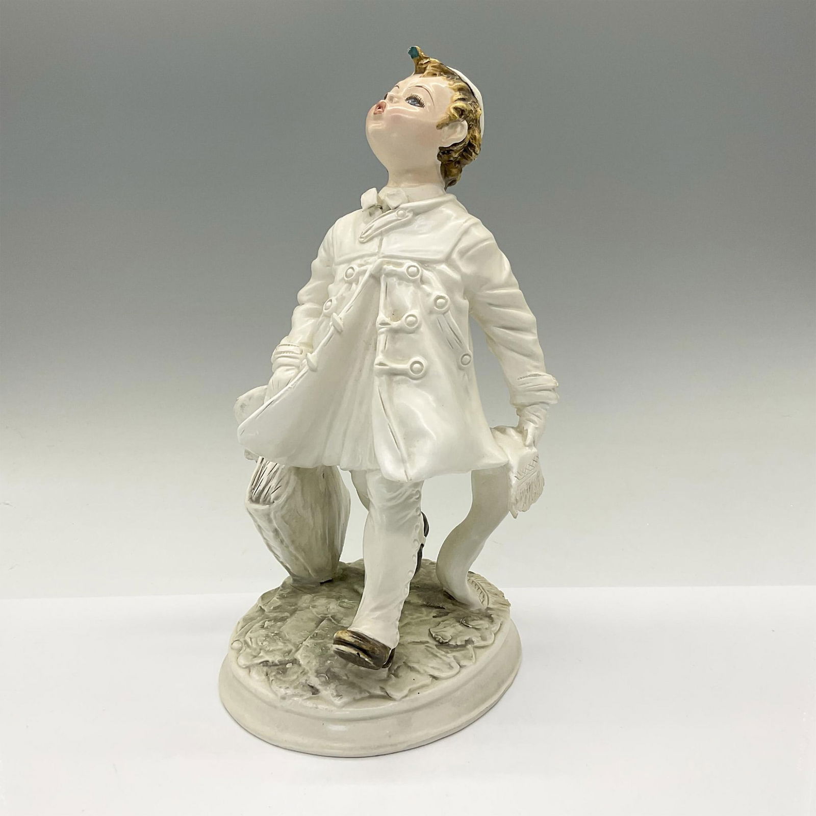 Carlo Mollica White Ceramic Figurine, Boy Whistling (1 of 4)