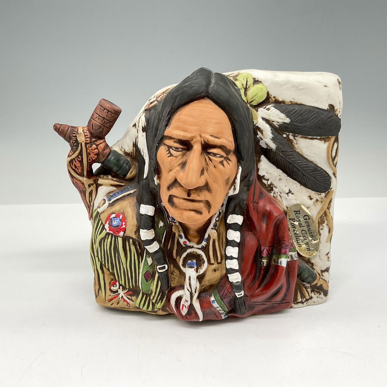 Royal Crown Porcelain Indian Chief Sculpted Bust Wall Art (1 of 3)