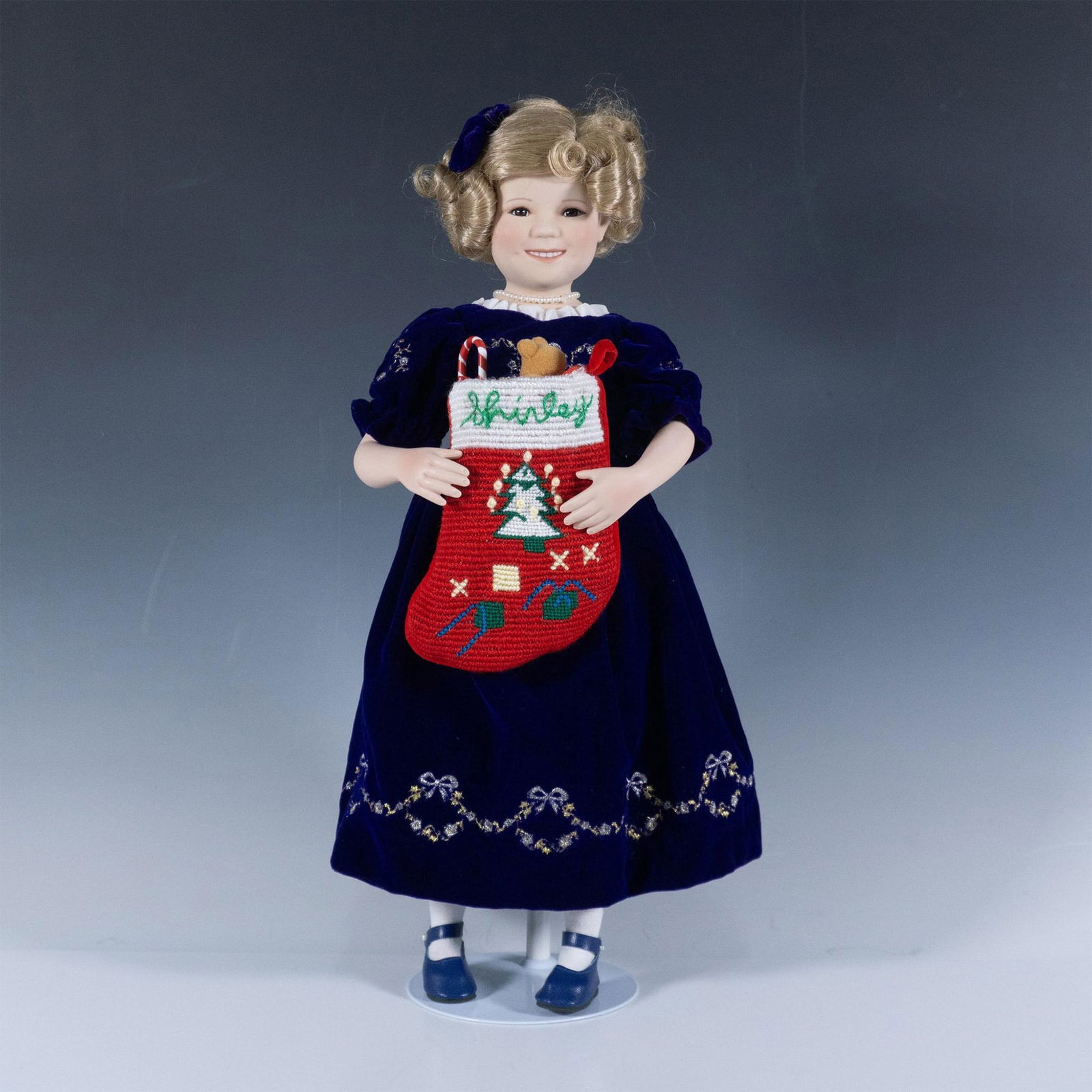 Danbury Mint, Gift Bearer Shirley Temple Porcelain Doll (1 of 3)