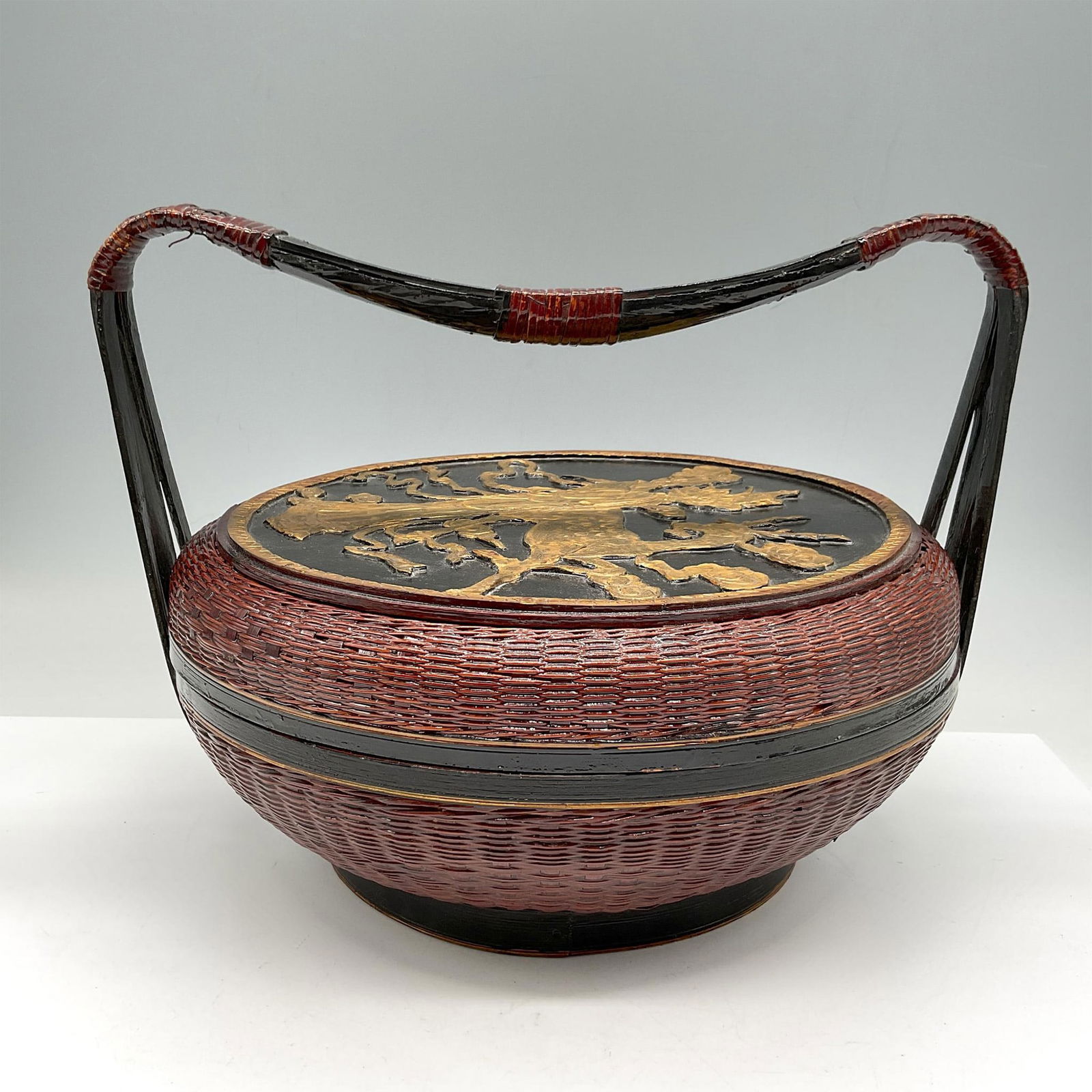 Maitland Smith Hand Woven Lacquer Basket (1 of 4)
