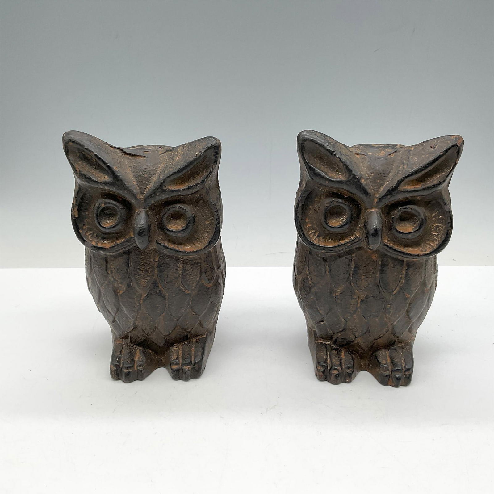 Pair of Cast Iron Owl Bookends (1 of 4)