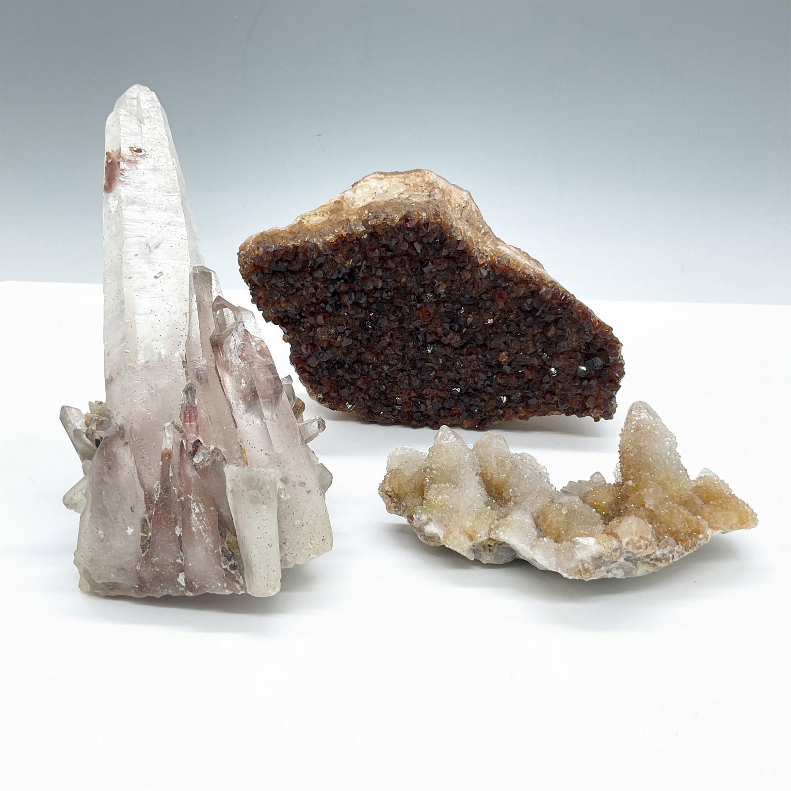 3pc Mineral Crystals, Smokey Quartz, Citrine, Cactus Quartz (1 of 3)