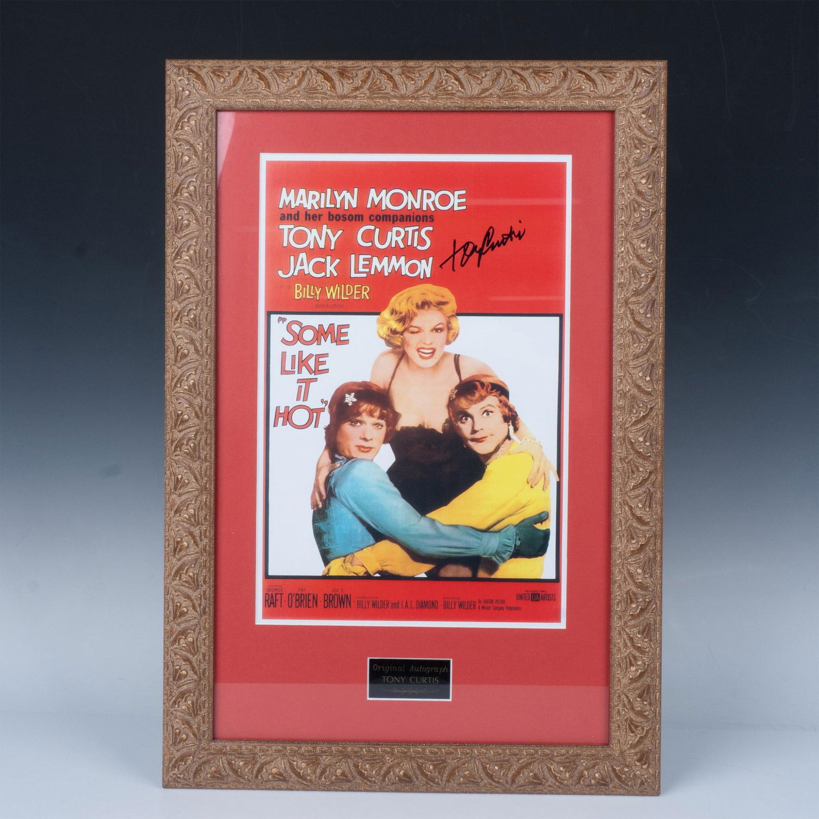 Some Like It Hot Movie Poster Framed, Signed by Tony Curtis (1 of 5)