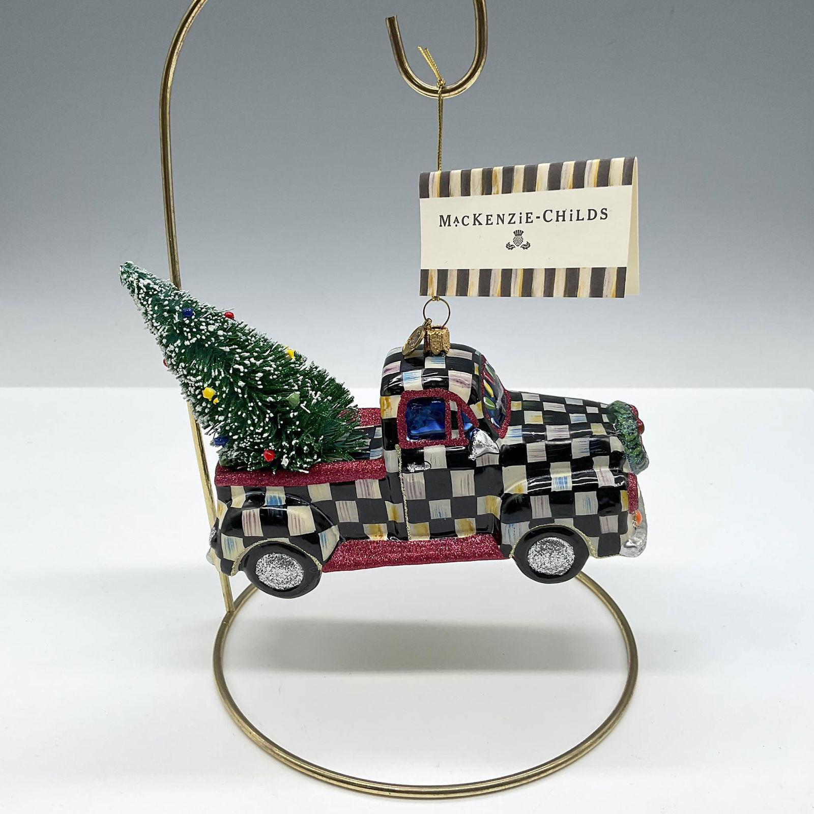 MacKenzie-Childs Holiday Ornaments, Courtly Check Truck (1 of 4)