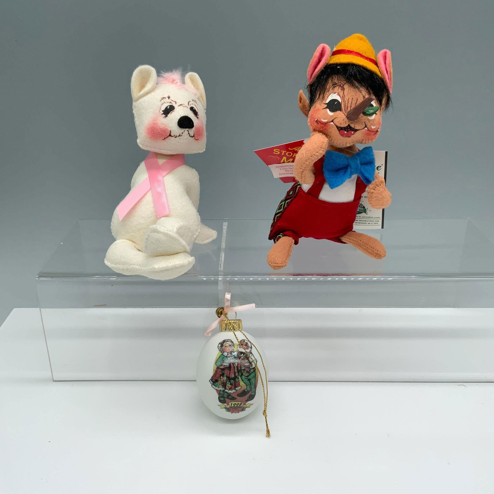 3pc Annalee Animal Figures in Bags with a Christmas Ornament (1 of 4)