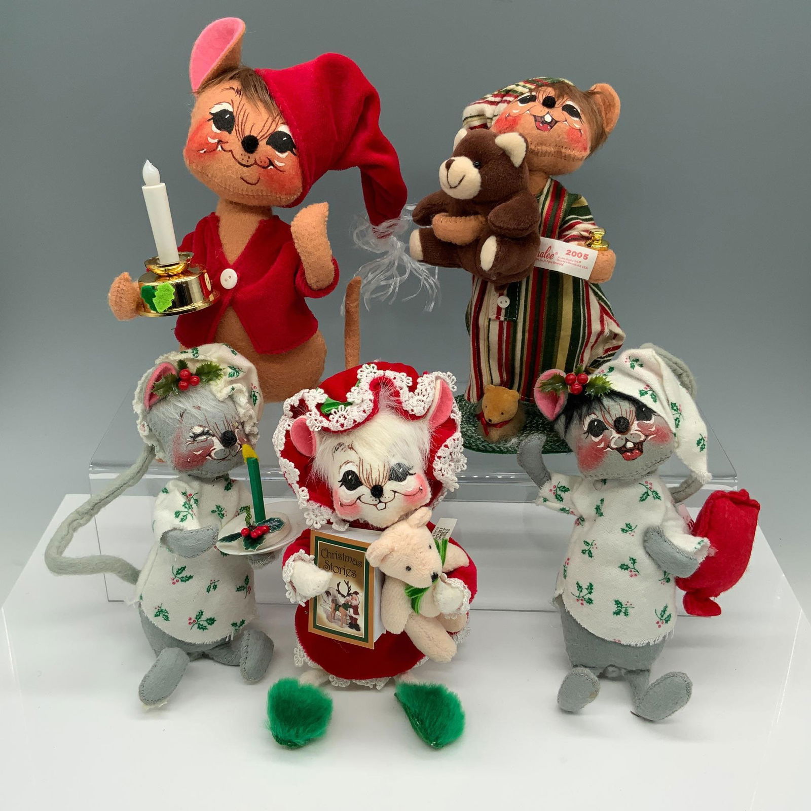 5pc Annalee Christmas Bedtime Mice Figures (1 of 6)