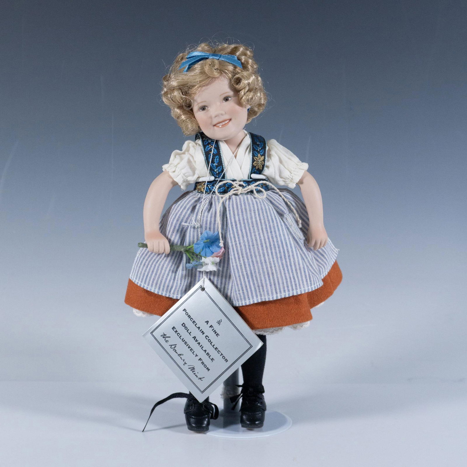 Danbury Mint Porcelain Doll, Shirley Temple Heidi (1 of 5)
