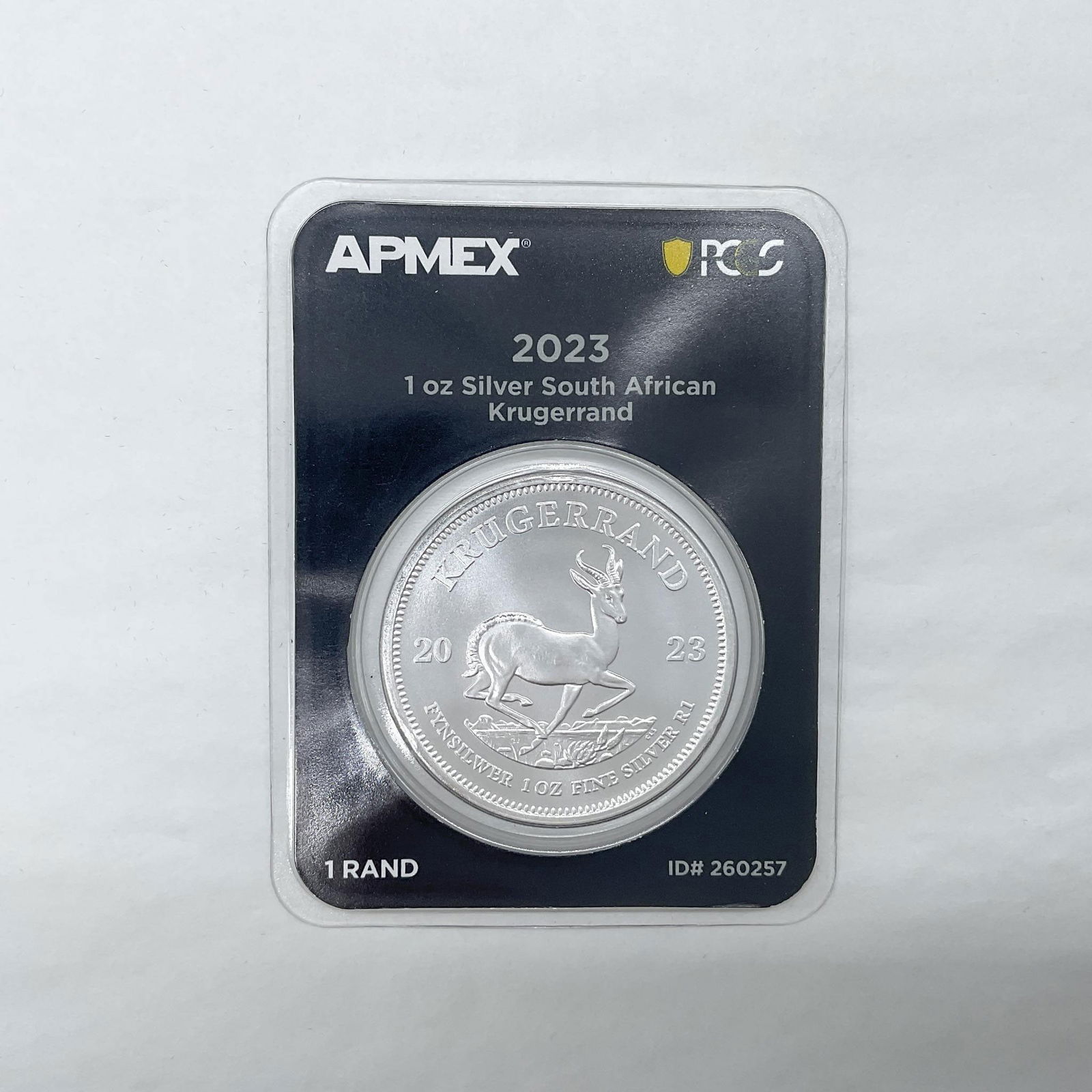 2023 1 oz South African Silver Krugerrand Coin PGCS Auth. First Strike (1 of 2)