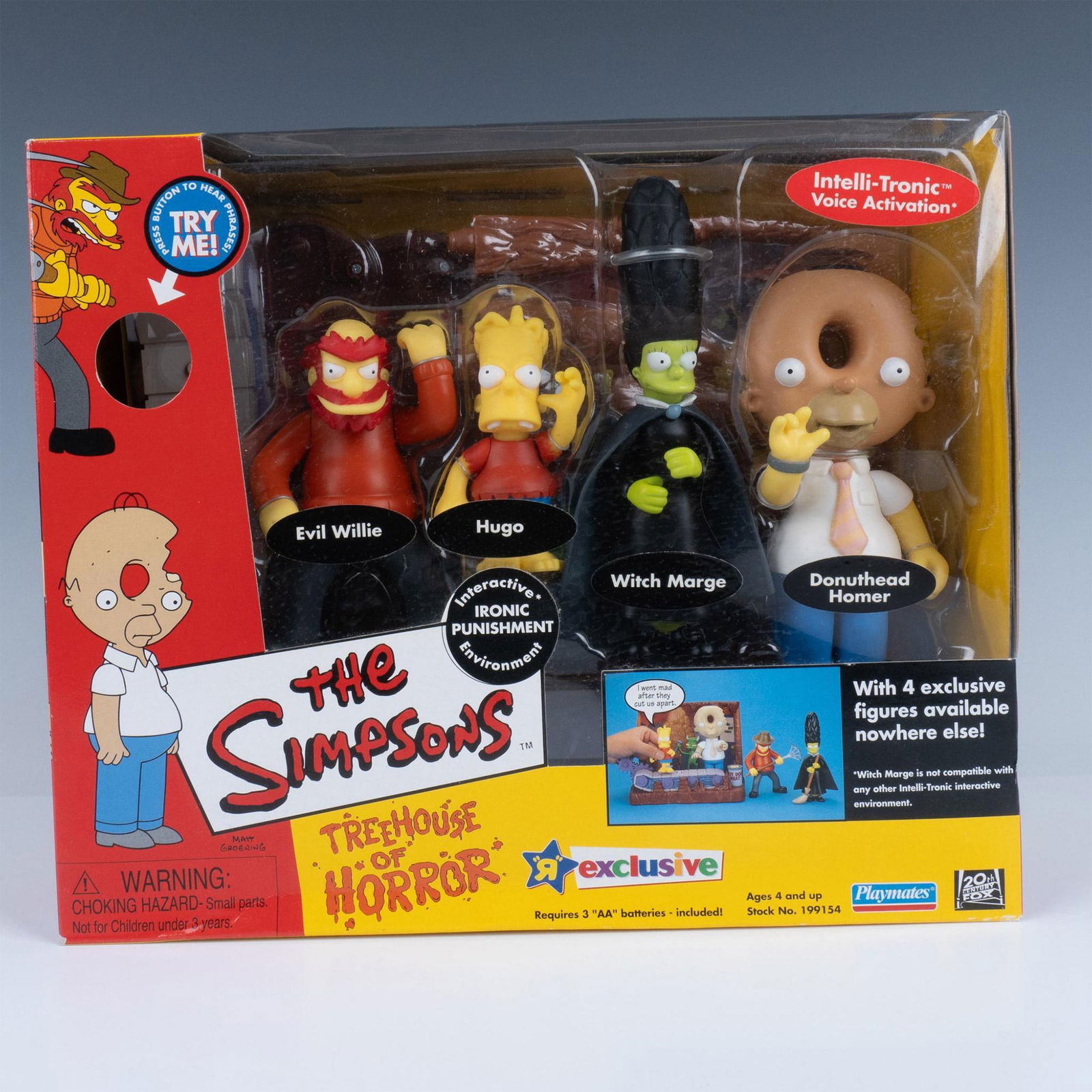 The Simpsons Playmates Treehouse Of Horror IV Figures Set: Celebrate Season V episode IV of the ever-popular Simpsons Treehouse of Horror Halloween time series with this set of 4 lovable characters all in their transformed alter-egos. Find Homer as Donuthead