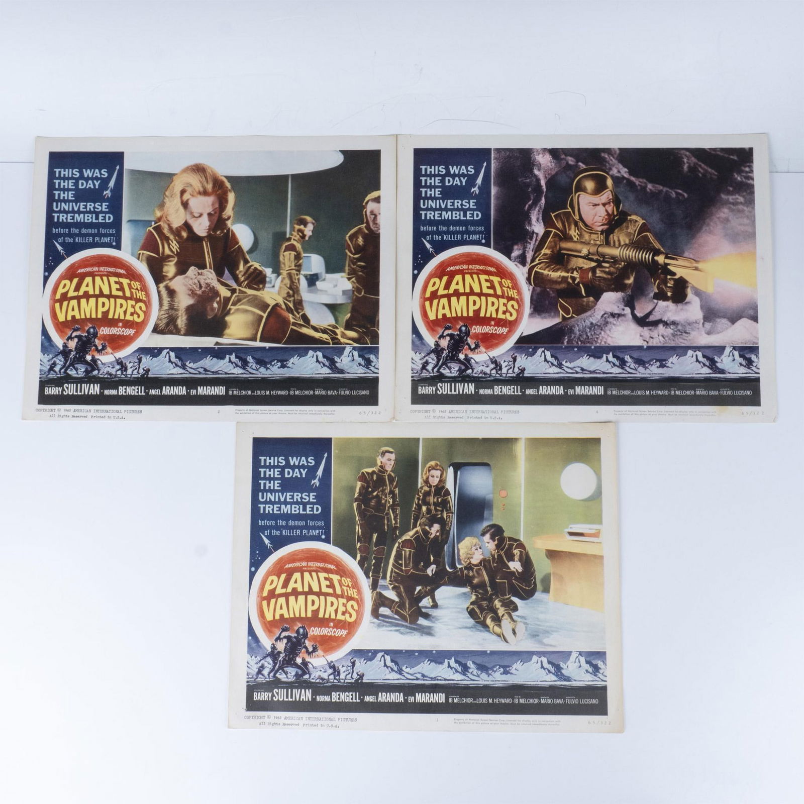 3pc Planet of the Vampires Vintage Movie Lobby Cards (1 of 2)