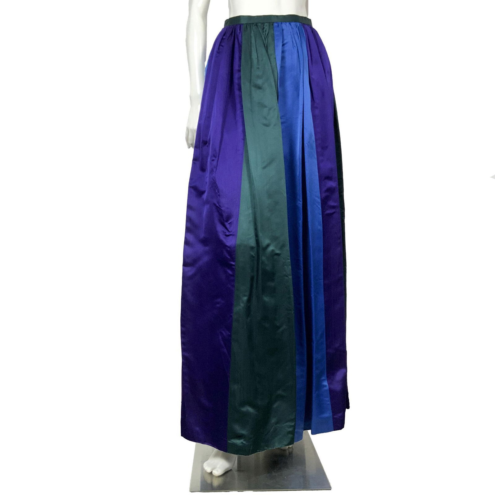 Bill Blass Satin Multi Colored Long Skirt (1 of 8)