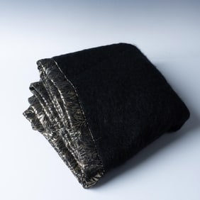 Black Mohair Evening Wrap, One Size