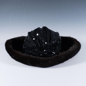 Mink and Wool Black Hat