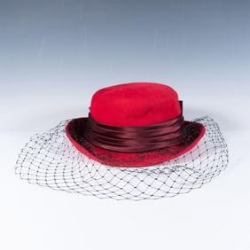 Bermona by Jill Stapleton Red Rabbit Fur Felt Hat
