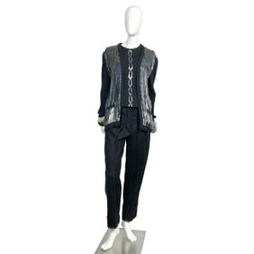 Valentino Boutique 3pcs Sequins Cashmere Cardigan Set