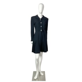 Original Valentino Night Black Knee Length Pleated Dress