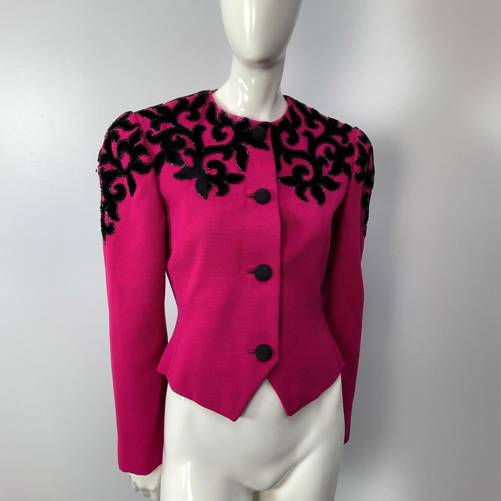 Vintage Oscar de La Renta Hot Pink Blazer (1 of 5)