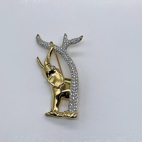 Swarovski Crystal Brooch Pin, Elephant