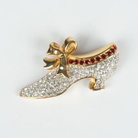 Swarovski Crystal Shoe Brooch Pin