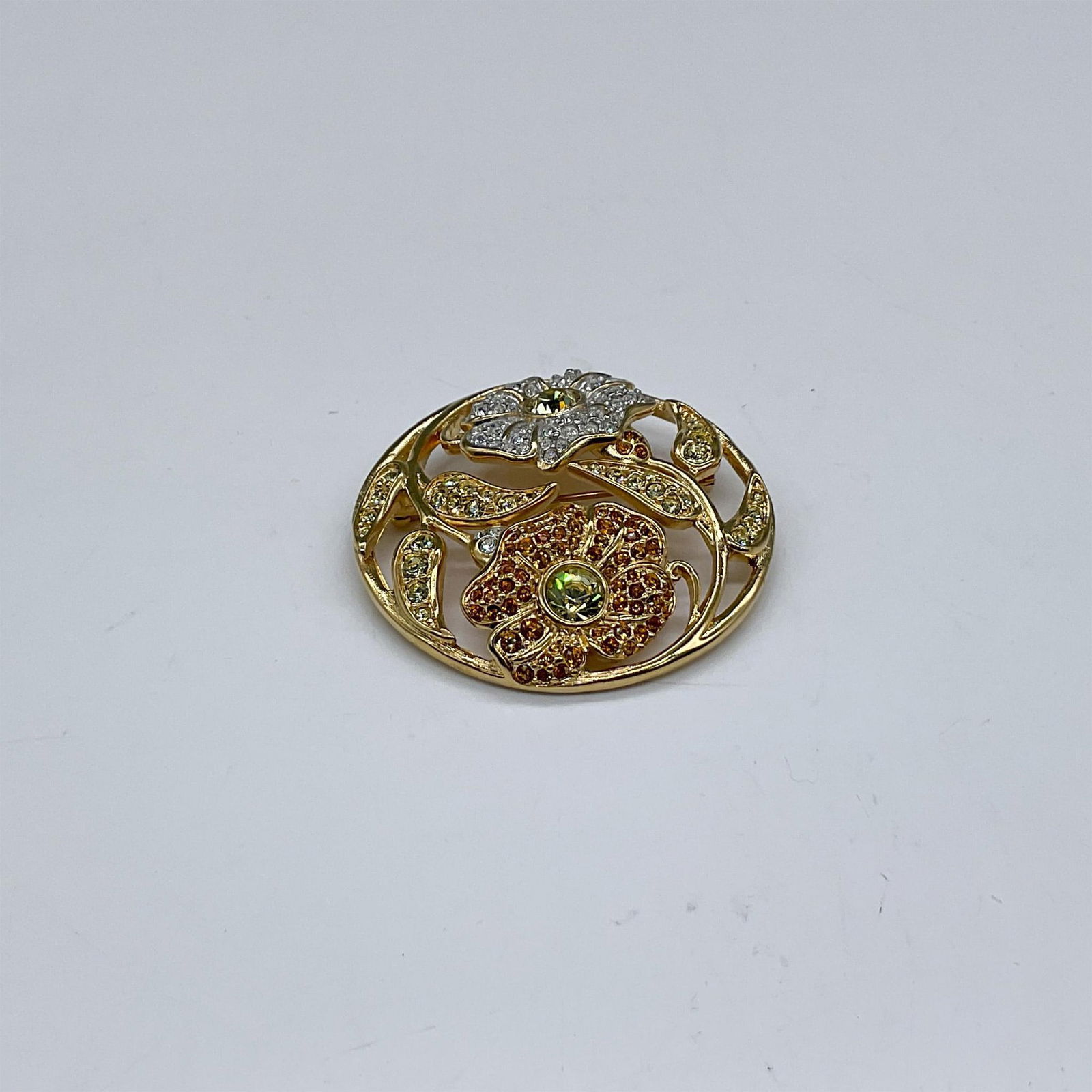 Swarovski Crystal & Gold Brooch Pin, Garden of Tranquility, Harmony (1 of 4)