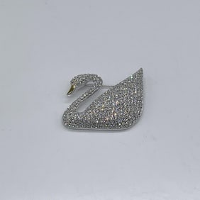 Swarovski Crystal Brooch Pin, Anniversary Swan