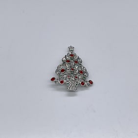 Swarovski Crystal Brooch Pin, Christmas Tree