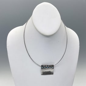 Vintage Shablool Didae Sterling Silver and Opal Necklace
