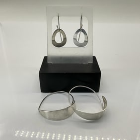 2 Pairs of Sterling Silver Hanging Earrings