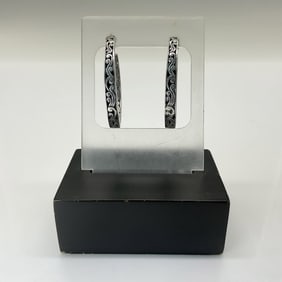 Sterling Silver Scrollwork Hanging Loop Earrings