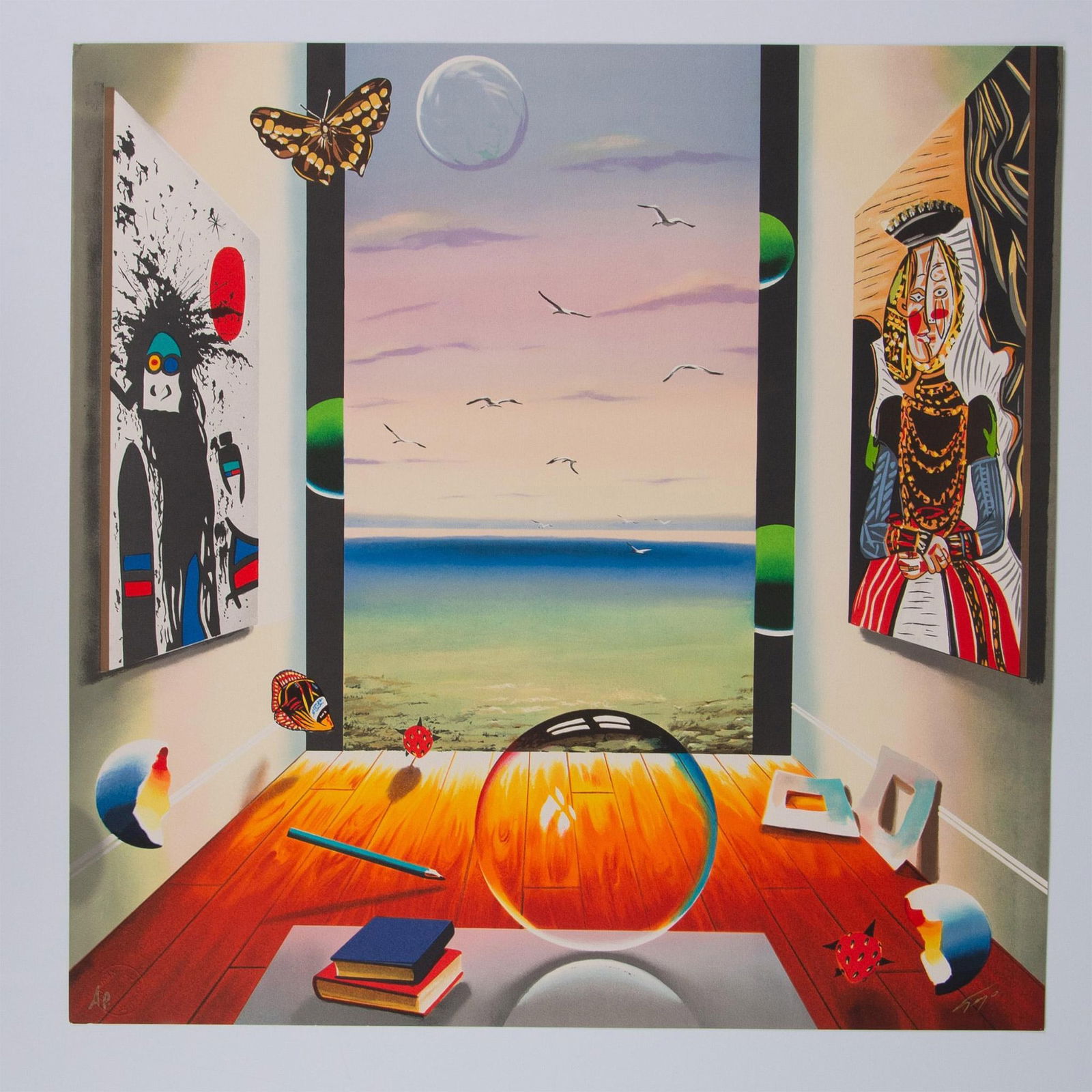 Ferjo, Original Surrealist Color Serigraph on Paper, Signed (1 of 5)