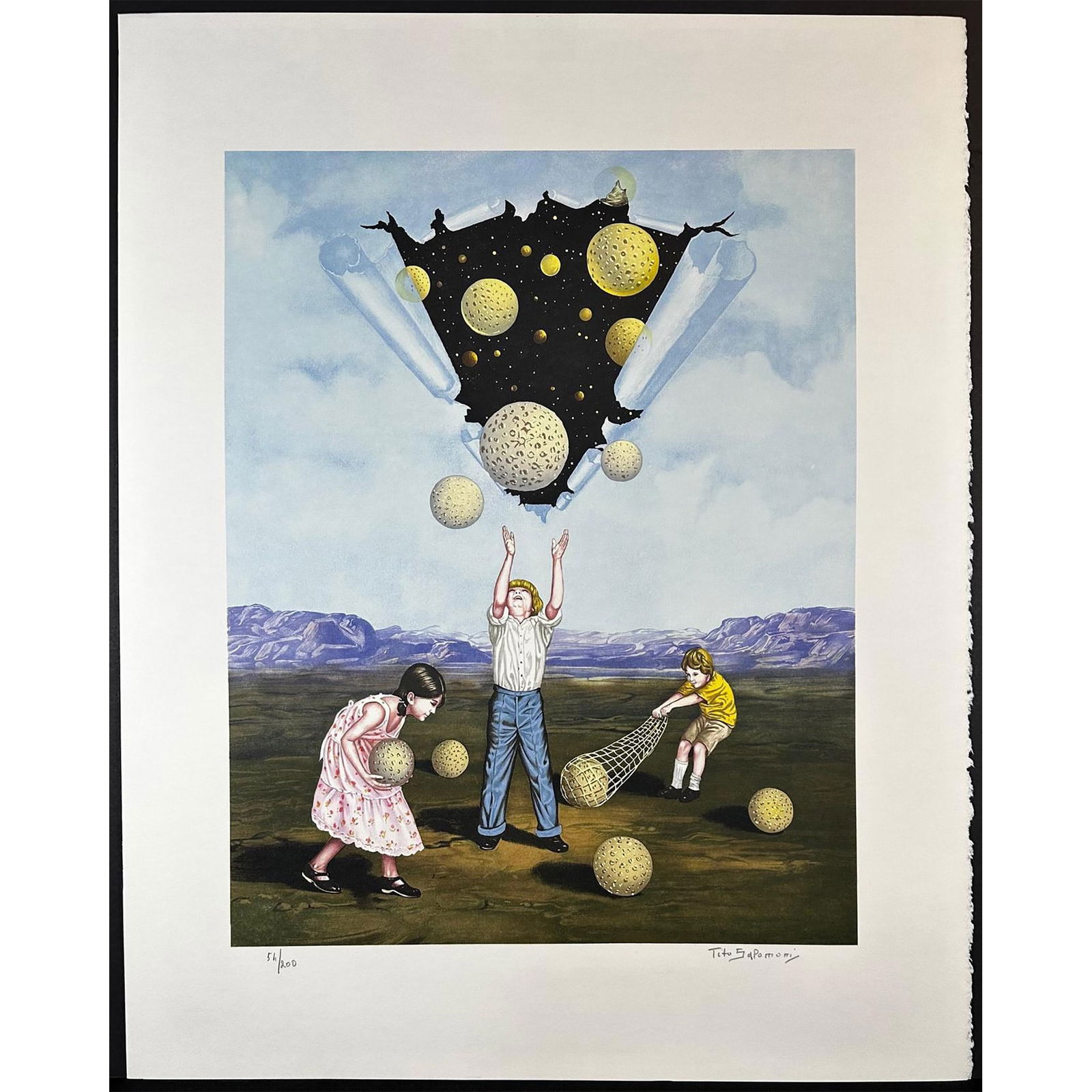 Tito Salomoni (Italian 1920-1989) Lithograph Catch a Star signed (1 of 4)