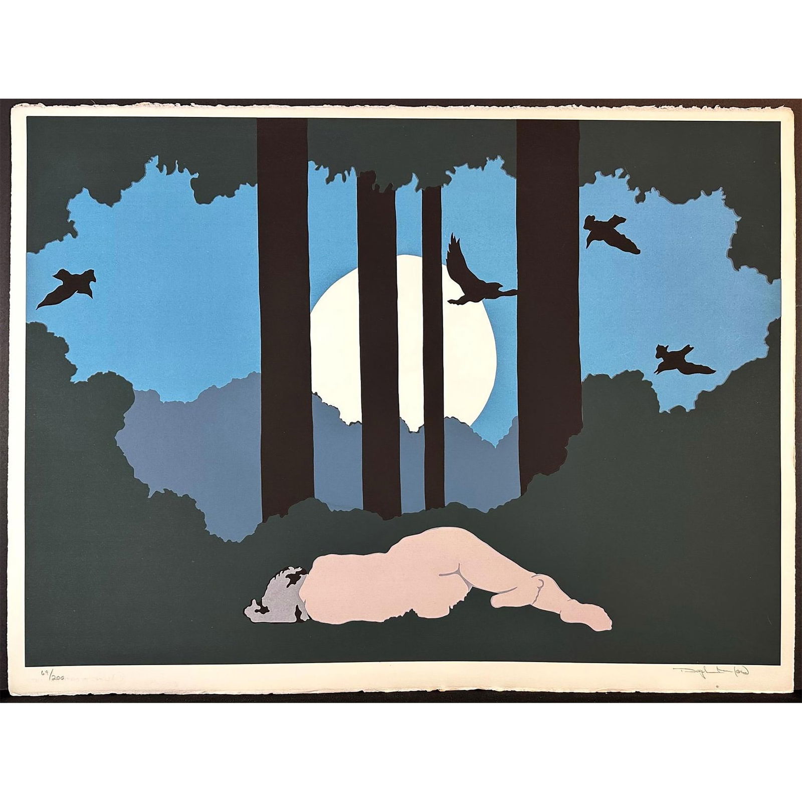 Daphne Mumford (Armenia) Screenprint Moonlight, signed (1 of 4)