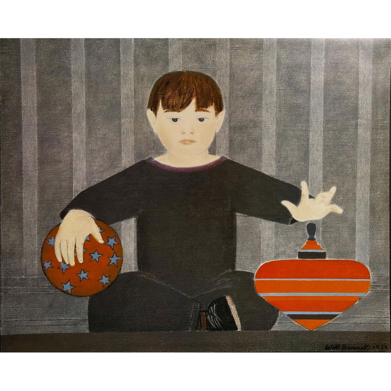 Will Barnet (American 1911-2012),Offset Lithograph Boy With Red Top (1 of 2)