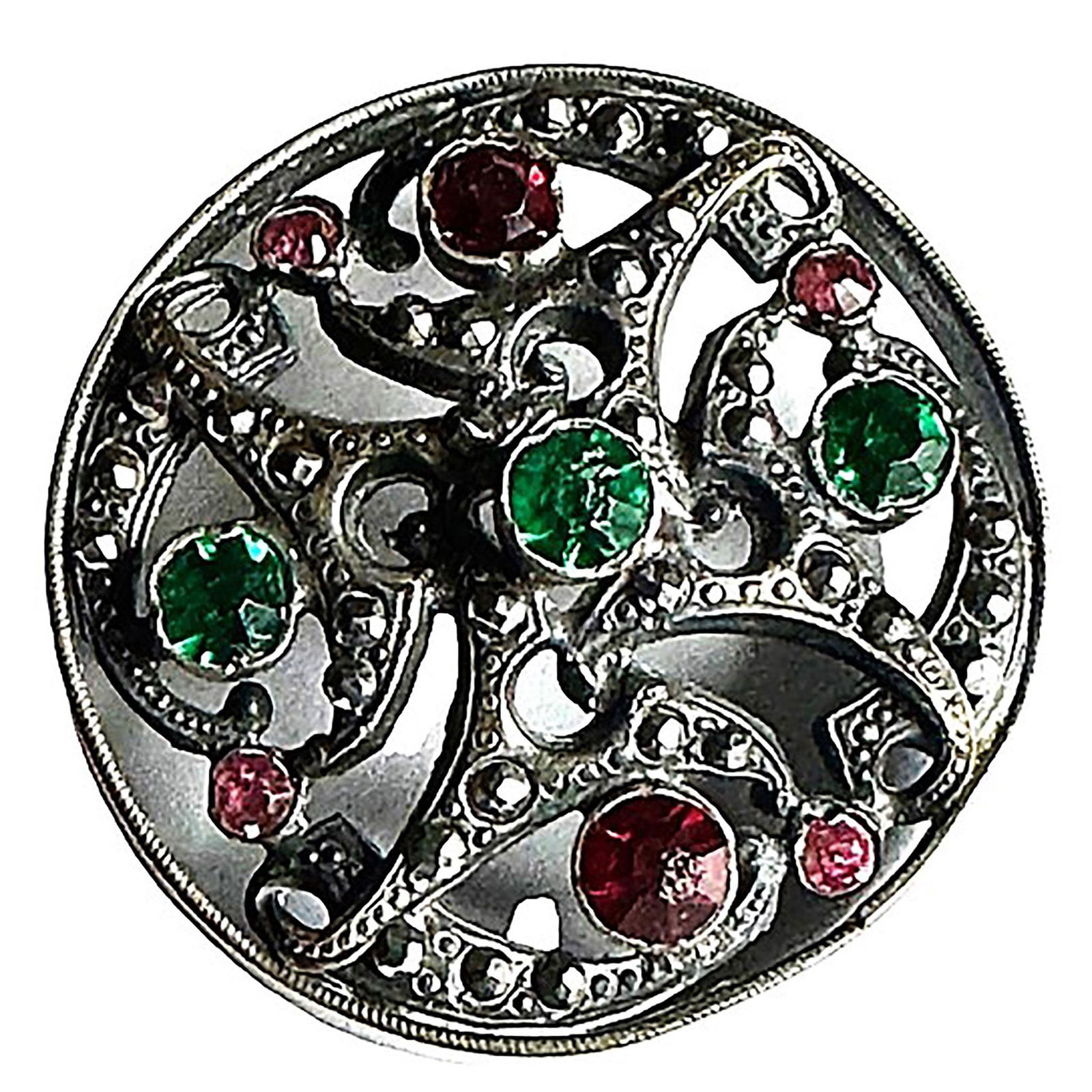 A division one pierced brass jeweled button (1 of 3)