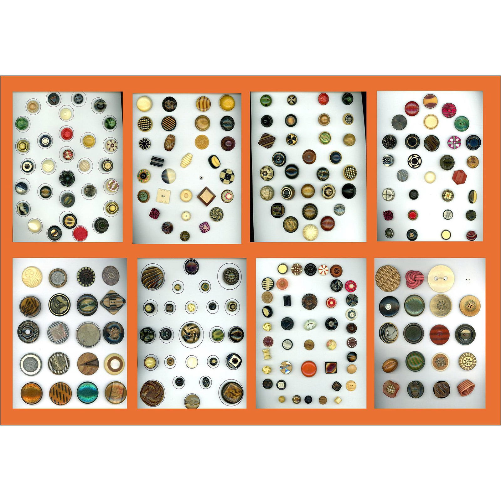 A Box lot of assorted celluloid and plastic buttons (1 of 9)