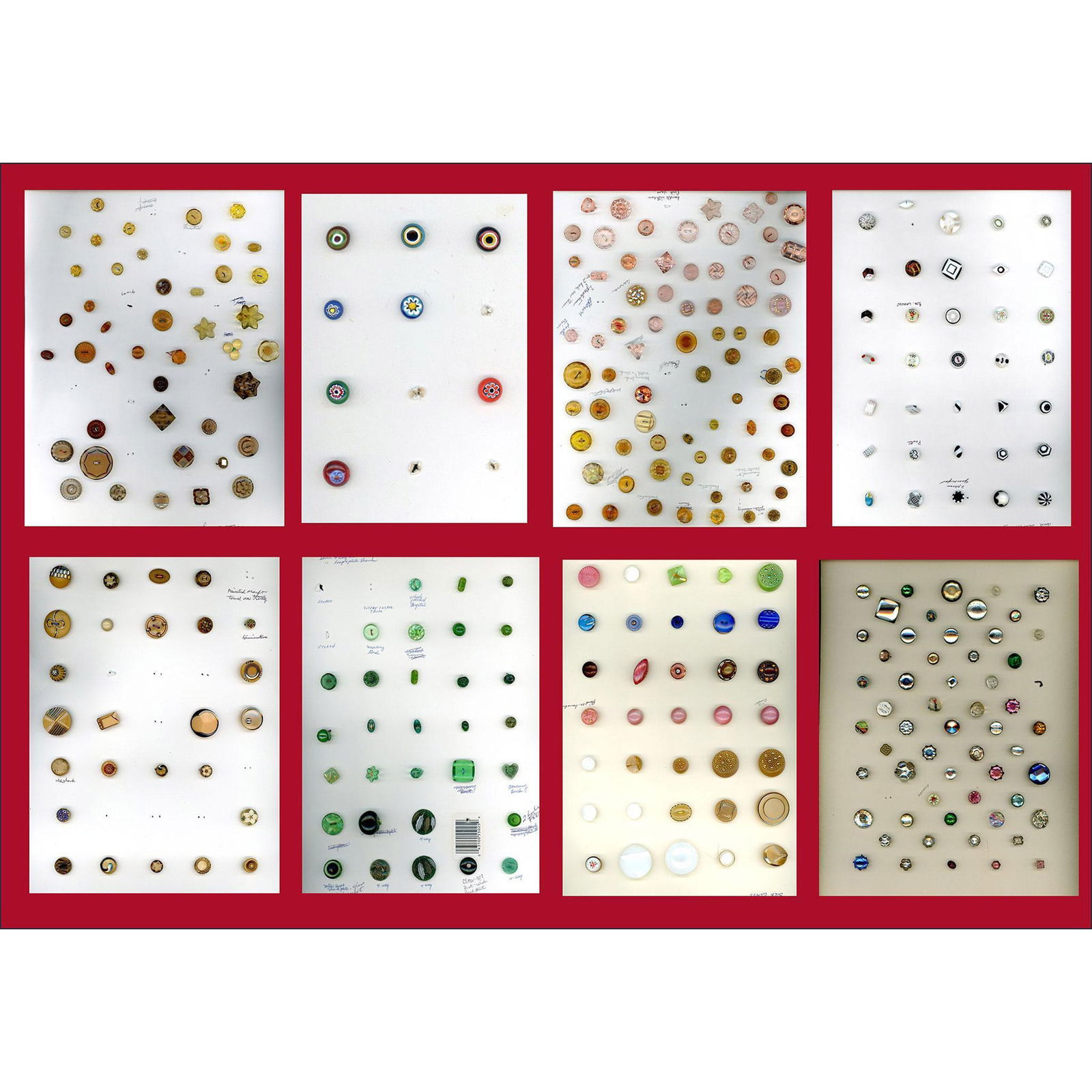 A selection of assorted glass buttons (1 of 9)