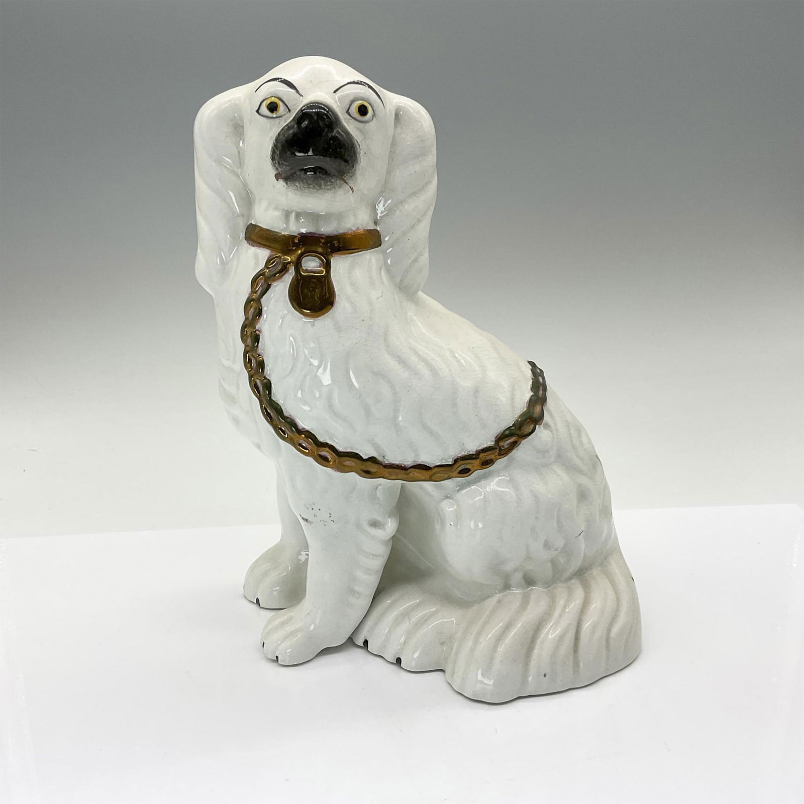 Staffordshire Style Ceramic Spaniel Dog Sculpture (1 of 3)
