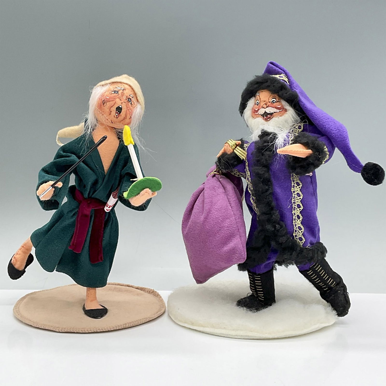 2pc Annalee Santa Claus and Scrooge Figurine Dolls (1 of 4)