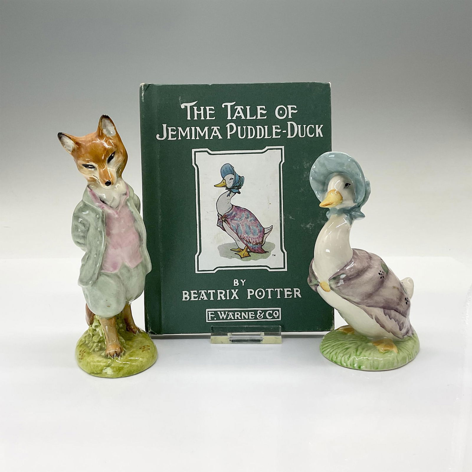 3pc Beswick Beatrix Potter Figurines & J. Puddle-Duck Book (1 of 4)