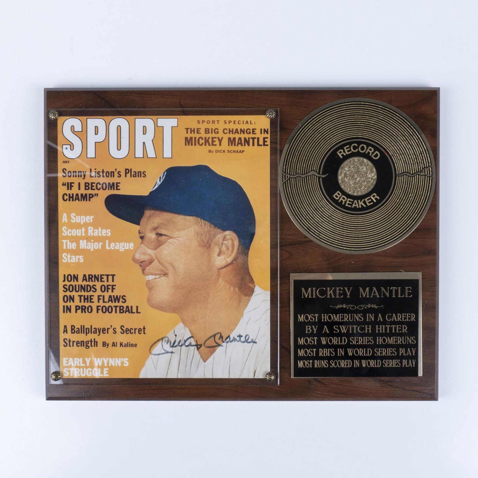 Mickey Mantle Autographed Plaque (1 of 3)